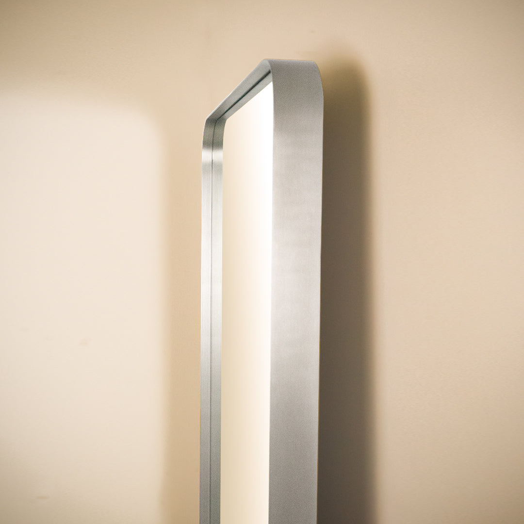 Brushed Brass or Brushed Nickel - Sienna’ Leaning Recessed Mirror 800mm x1800mm (Images are not the actual Brushed colours)