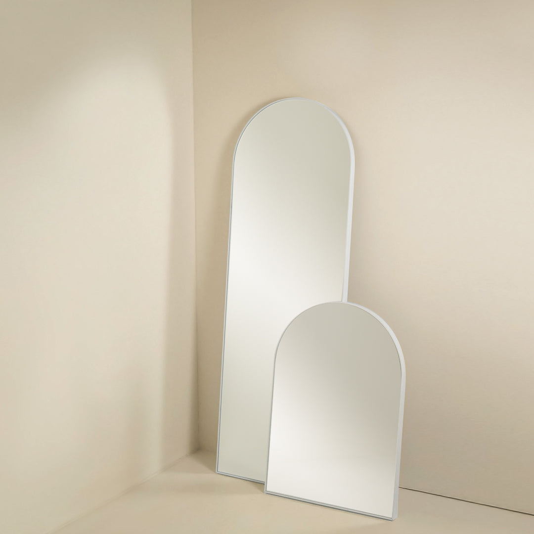 Pisa White Metal Arch Mirror - 550x1600mm