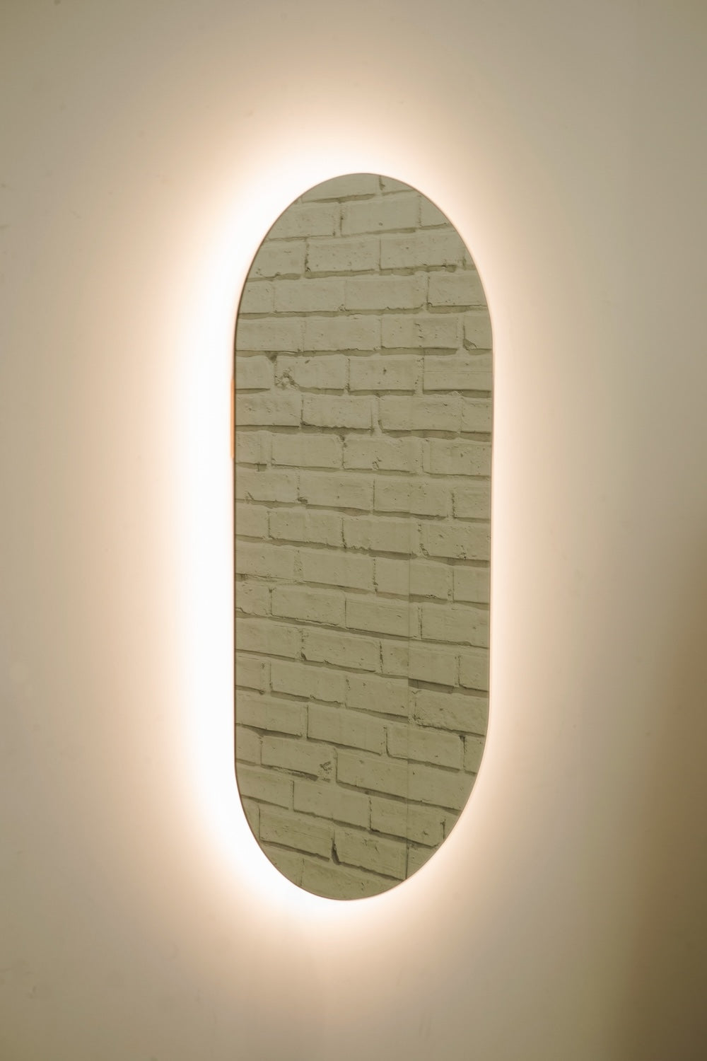 Odessa pill shaped mirror with LED Warm light 500mm  x 1500mm