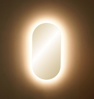 Odessa pill shaped mirror with LED Warm light 500mm  x 1500mm