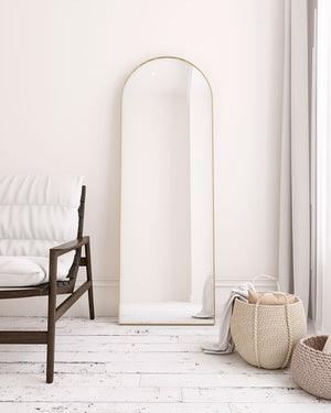 Pisa Brass Metal Arch Mirror - 550x1600mm