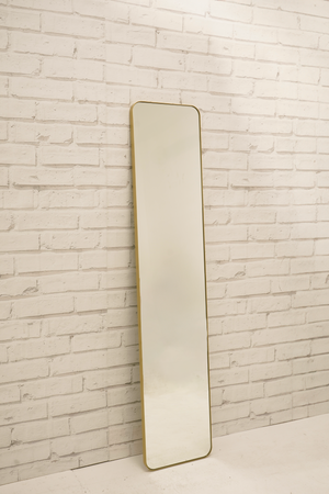 Thin Gold Framed Radius Mirror