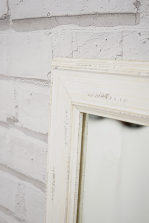 Rustic White Framed Mirror Small