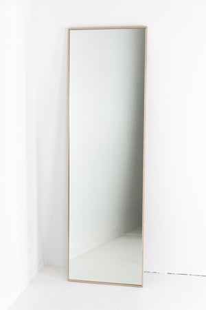 Light timber slim frame mirror