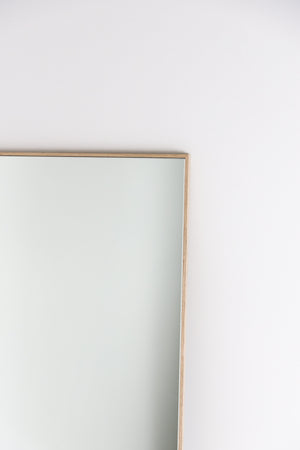 Light timber slim frame mirror