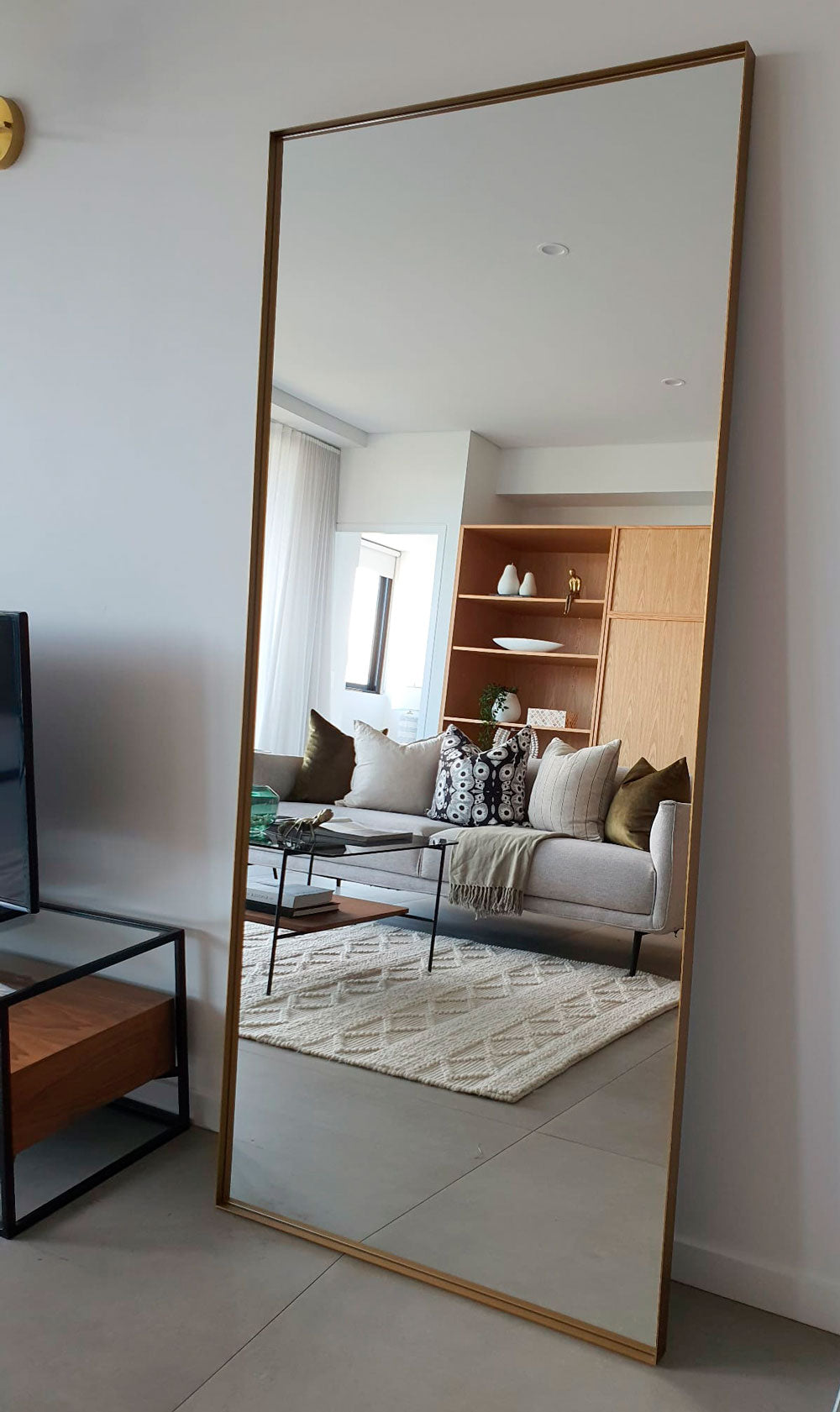 London Brass Standing or Wall hung Mirror - The Framing Project