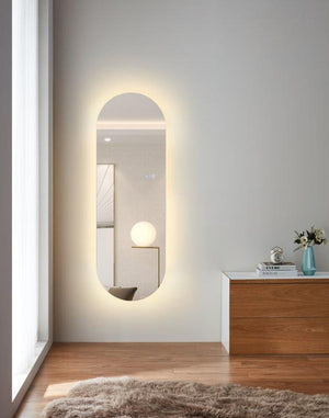 Odessa pill shaped mirror with LED Warm light 500mm  x 1500mm