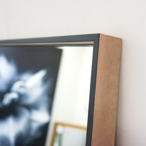 Black and Timber Box Frame Mirror - 55mm Deep Frame - Mirror Builder