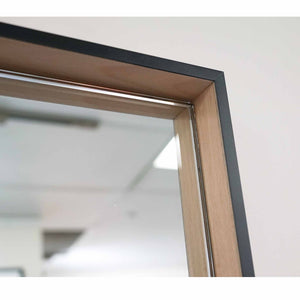 Black (edge) and Timber Box Frame Mirror